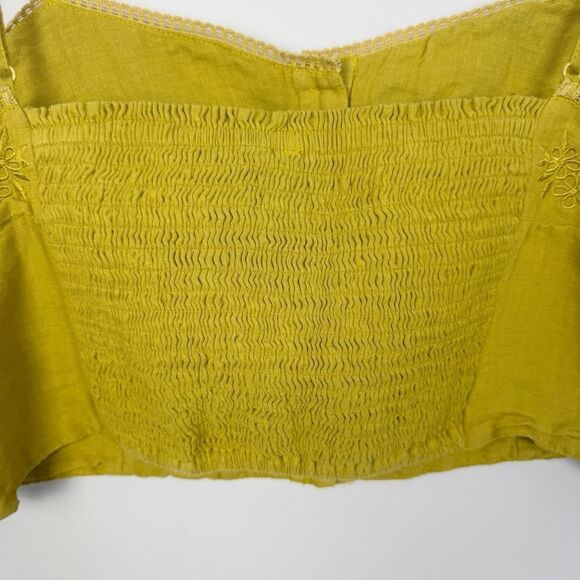 FREE PEOPLE | Fixed on a Feeling Embroidered Green Crop Top Women’s Size X-Large - Picture 9 of 12
